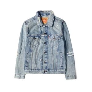 Levi's Men's Distressed Denim Trucker Jacket, Size L